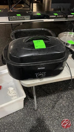 AROMA Electric Roaster Oven 18qt W/ Lid & Inserts