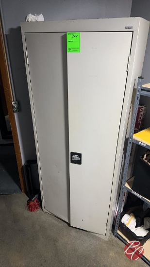 Sandusky Metal 2-Door Storage Cabinet W/ Contents