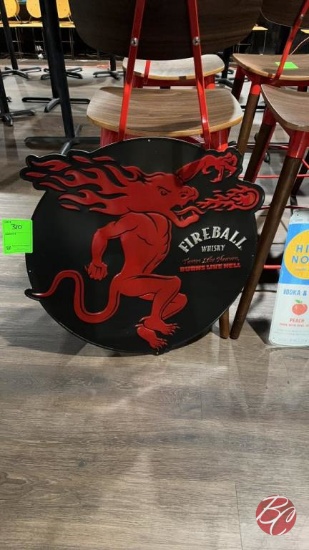 Fireball Whisky Large Tin Approx: 29-1/2" x 29"