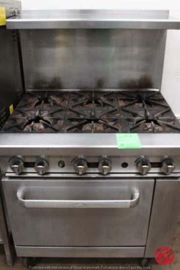 Stainless Steel 6-Burner Stove/Oven W/Casters