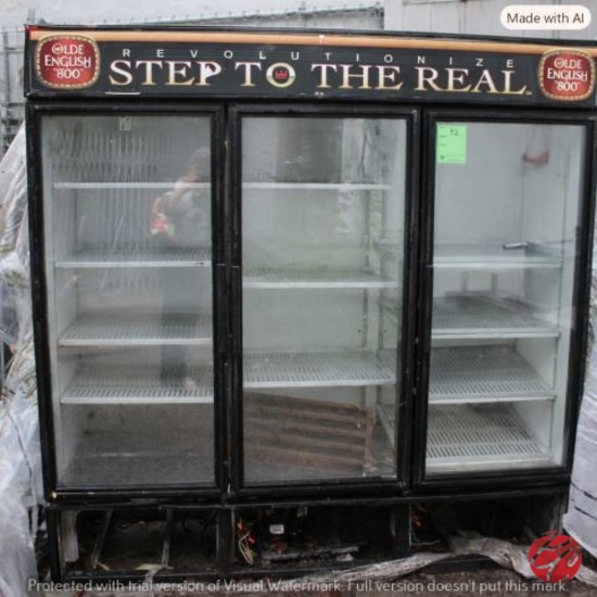 True 3-Door Glass Refrigerator
