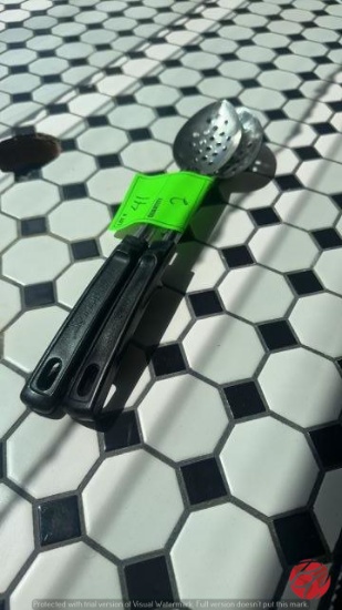 Stainless Slotted Serving Spoons W/ Rubber Handles