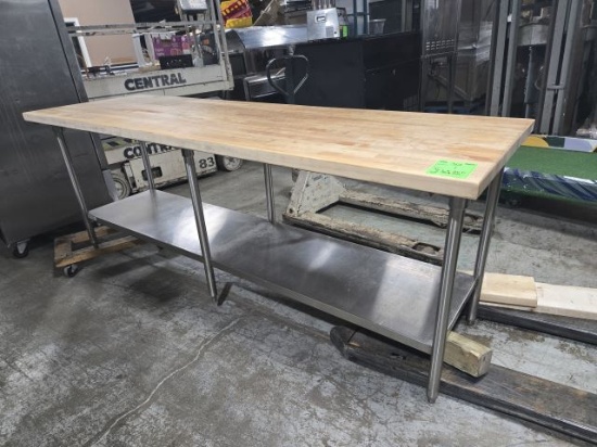 Butcher Block Table Top w/ Undercounter Shelf