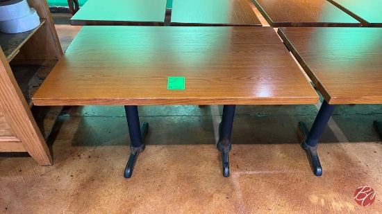 Solid Wood Rectangle Table W/ Dual Heavy Duty Base
