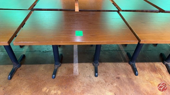 Solid Wood Rectangle Table W/ Dual Heavy Duty Base