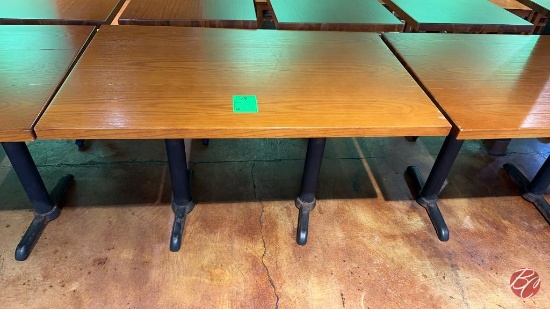 Solid Wood Rectangle Table W/ Dual Heavy Duty Base