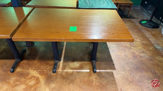 Solid Wood Rectangle Table W/ Dual Heavy Duty Base