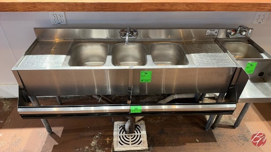 KROWNE 18-53C Stainless 3-Well Back Bar Sink 60"