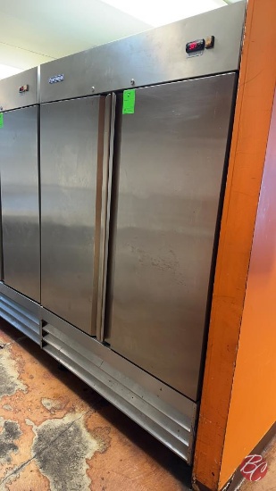 Norpole NP2R Stainless 2-Door Cooler W/ Casters