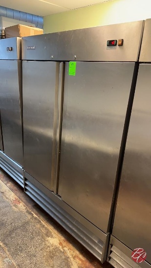 Norpole NP2R Stainless 2-Door Cooler W/ Casters