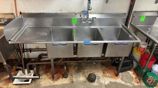ELKAY Stainless 3-Sink W/ Left Drainboard