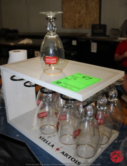 Stella Artois Glasses With Glass Holder
