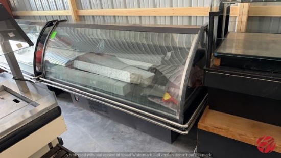 Curved Self Contained Glass Bottom Coil Deli Case