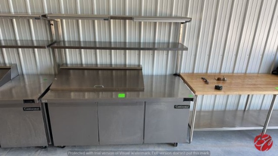 Continental SW72-18M Stainless 3-Door Prep Cooler