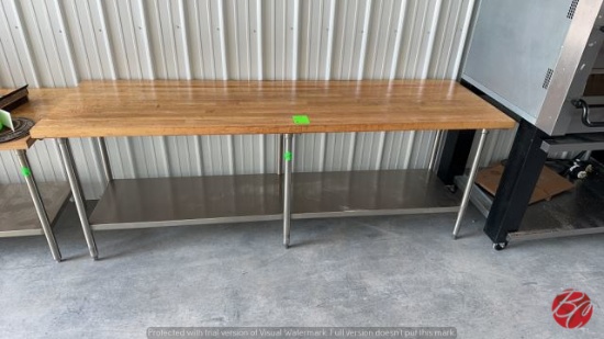 SPG All Stainless Steel Butcher Block Table 8ft