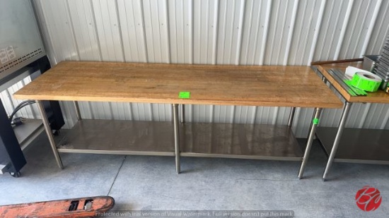 SPG All Stainless Steel Butcher Block Table 8ft