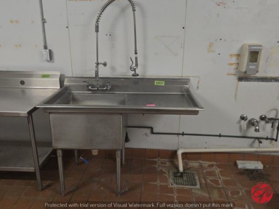 Stainless Steel Sink W/Right Drain Board &