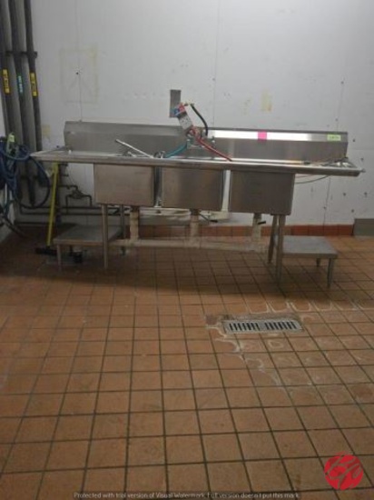 Stainless Steel 3-Well Sink W/Left, Right