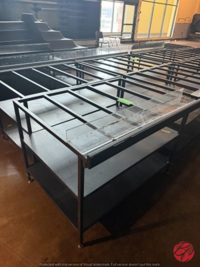 Metal 4' Produce Island Tables
