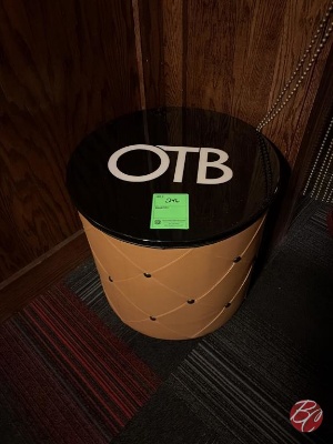 OTB Round Diamond Tuffed Upholstered Ottoman