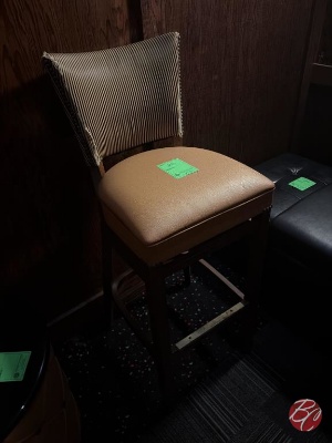 Faux-Leather Wood Framed Bar Stool