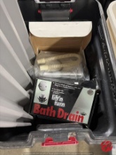 Storage Tote W/ Plumbing Items (One Money)