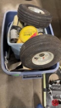 Storage Tote W/ All Contents (Tires, Glue & More)