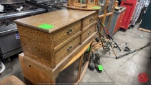 Wood Storage Cabinet W/ Lifted Top
