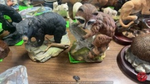 Sadek Porcelain Black Bear & Raccoon Figurine