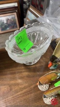 Vintage Lead Crystal Footed Pedestal Bowl