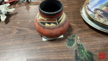 Hand-Painted Native American-Style Ceramic Pot