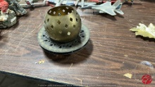 Vintage Round Brass Votive Candle Holders