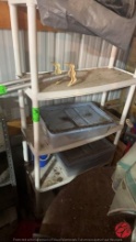 White Plastic Shelf-Contents Not Included