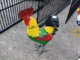 SMALL METAL ROOSTER STATUE