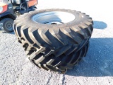 (2) NEW TITAN 18.4R34 TRACTOR TIRES MOUNTED