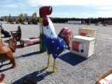 LARGE METAL AMERICAN ROOSTER STATUE