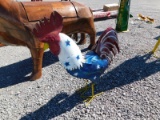 SMALL METAL AMERICAN ROOSTER STATUE