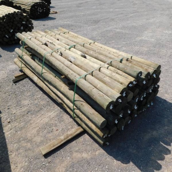 (1) BUNDLE OF WOODEN FENCE POSTS