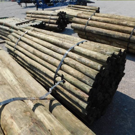 (1) BUNDLE OF WOODEN FENCE POSTS