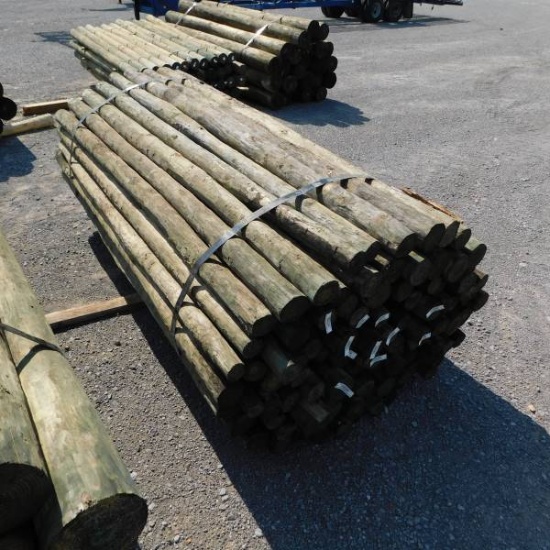 (1) BUNDLE OF WOODEN FENCE POSTS