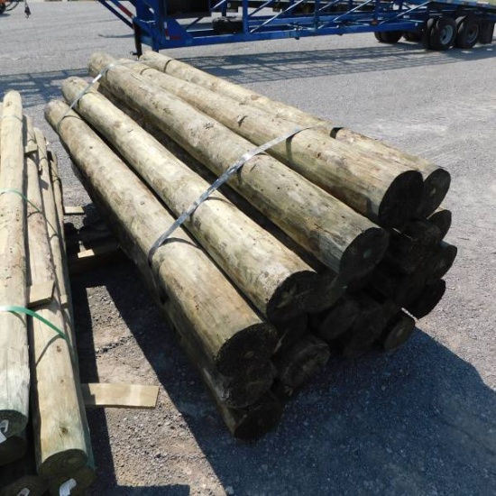(1) BUNDLE OF WOODEN FENCE POSTS