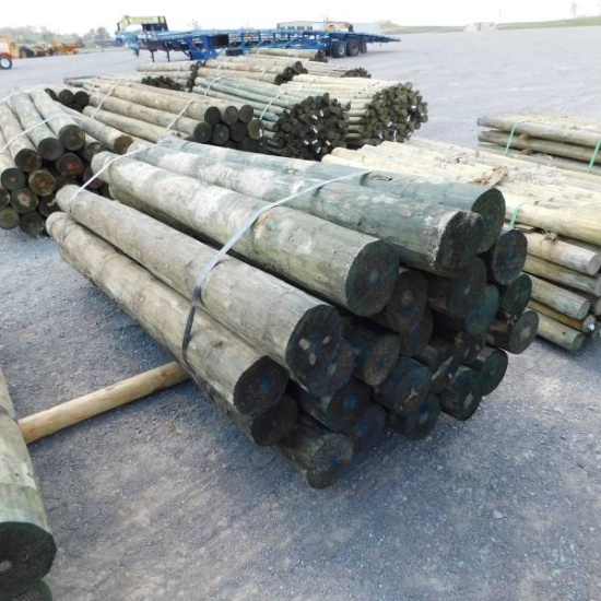 (1) BUNDLE OF WOODEN FENCE POSTS