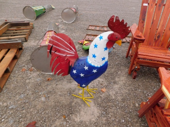 AMERICAN ROOSTER METAL YARD DECOR