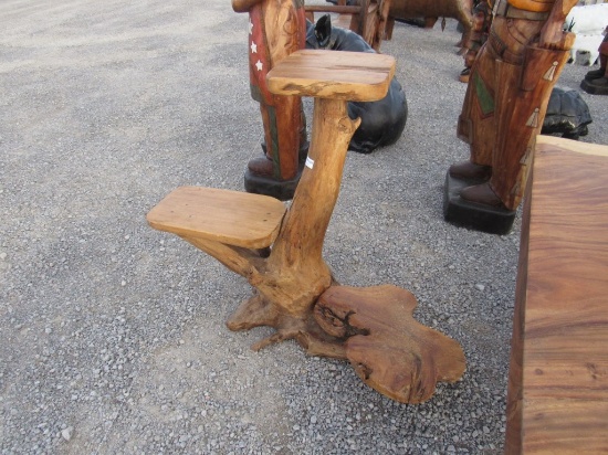 3 TIER TEAK WOOD LOG SHELF