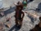 3 FT COWBOY TEAK STATUE