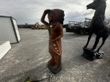 6FT INDIAN CHIEF TEAK WOOD STATUE