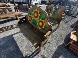 WOODEN SUNFLOWER YARD BENCH