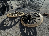 LOT OF (2) LARGE WAGON WHEELS