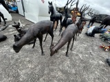 PAIR OF ALUMINUM STANDING FAWNS