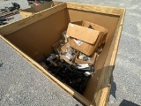 LOT OF MISC TRAILER HUBS, HARDWARE, LED LIGHTS